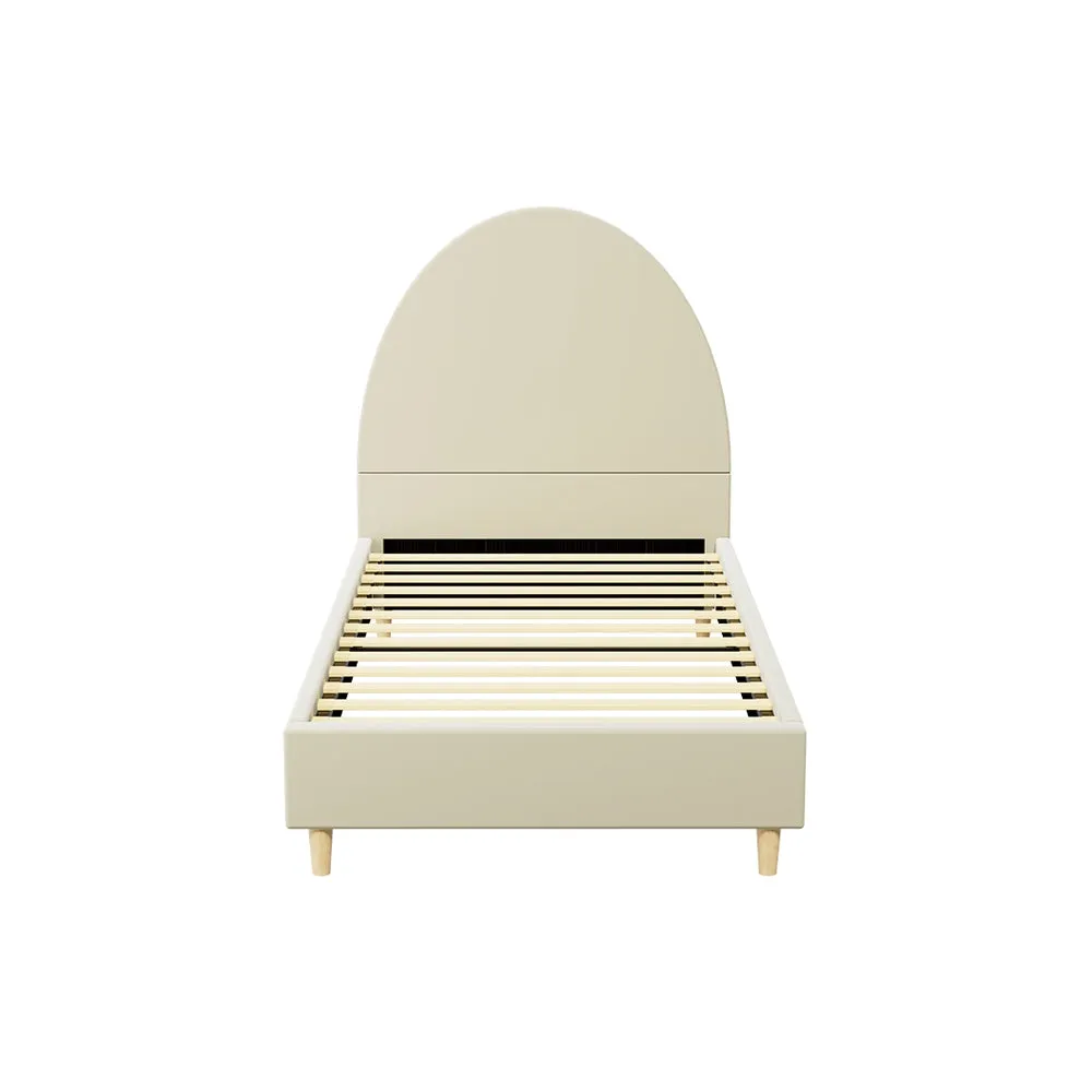 Ella Arched Single Bed Frame Cream Velvet