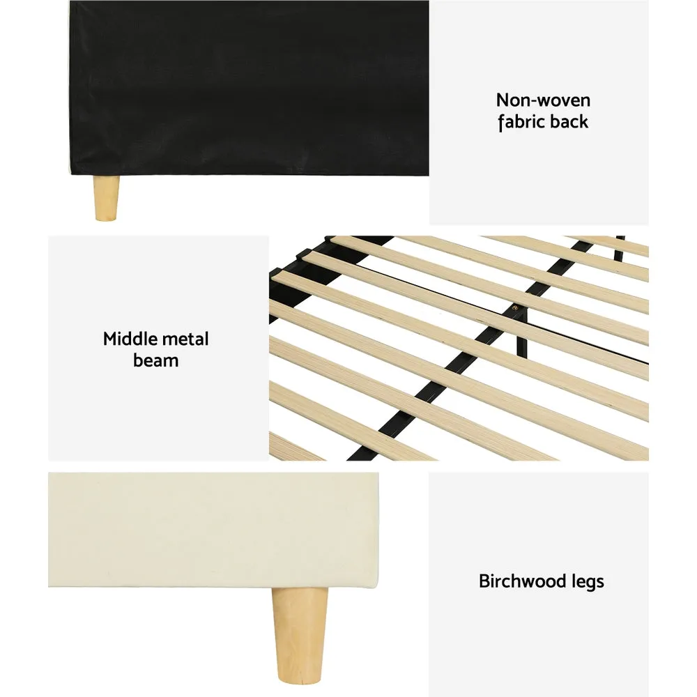 Ella Arched Single Bed Frame Cream Velvet