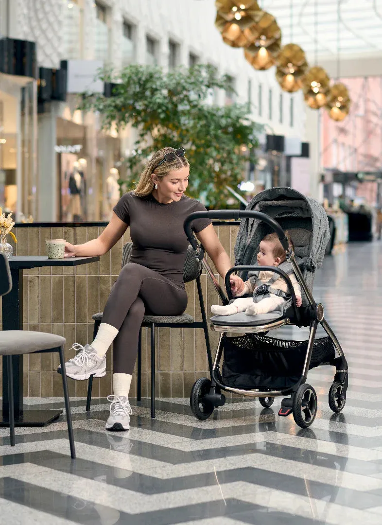Mamas & Papas Strada Pram Bundle (3 Pieces) - Grey Melange